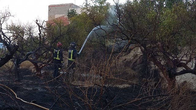 Bomberos CEIS sofocan un incendio en un huerto en la carretera Mula-Archena